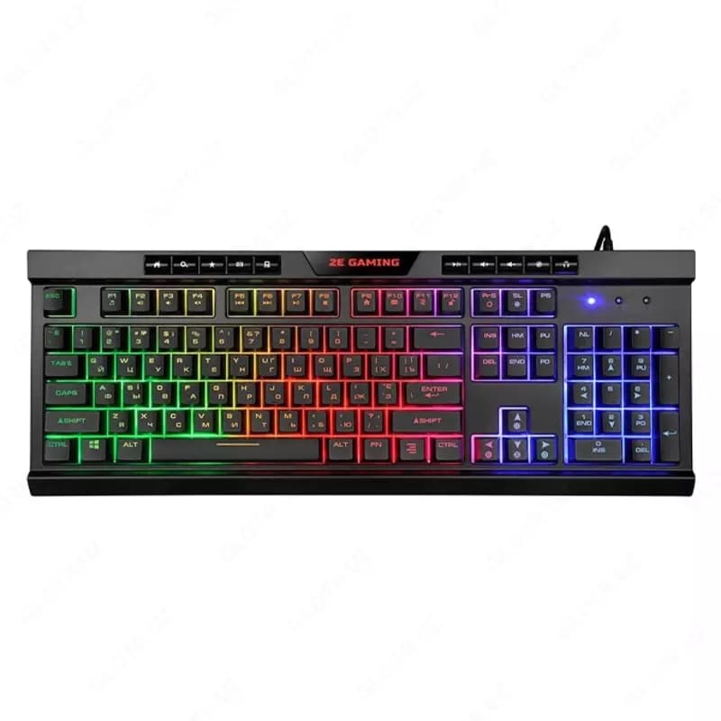 Клавиатура мембранная проводная 2E GAMING KG300 114key, USB-A, EN/RU, LED, чёрный 2E-KG300UB_AK — 1