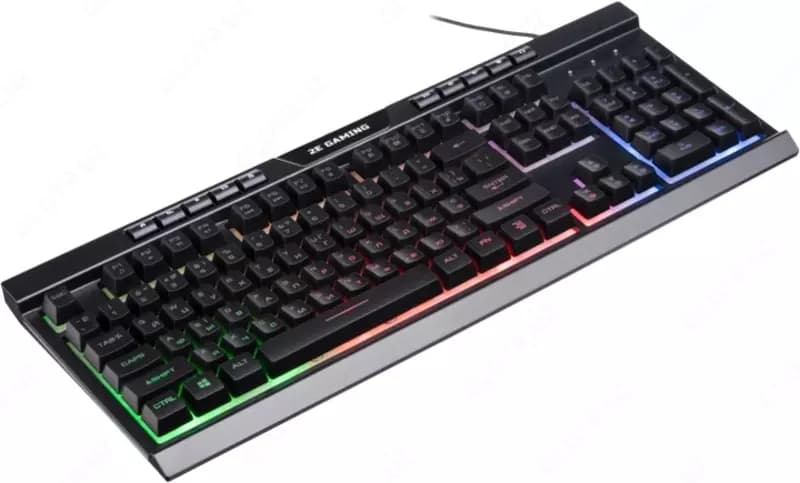 Клавиатура мембранная проводная 2E GAMING KG300 114key, USB-A, EN/RU, LED, чёрный 2E-KG300UB_AK — 2