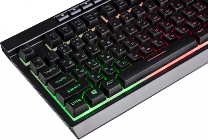 Клавиатура мембранная проводная 2E GAMING KG300 114key, USB-A, EN/RU, LED, чёрный 2E-KG300UB_AK — 3
