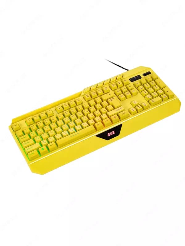 Клавиатура мембранная 2E GAMING KG315 110key, USB-A, EN/RU, RGB, жёлтый, — 2