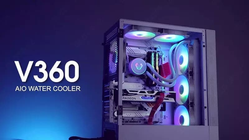 Система жидкостного охлаждения процессора ”Huntkey” Elexir V360, LGA1700, White (Арт. - 09274) — 3