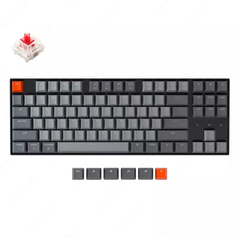 Keychron K8 87 Key Gateron Mechanical Keyboard White LED Red Russian Layout — 1