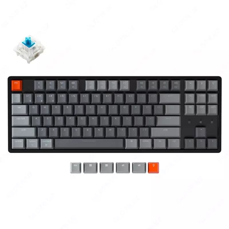 Keychron K8 87 Key Aluminum Frame Gateron Mechanical Keyboard RGB Blue Russian Layout — 1
