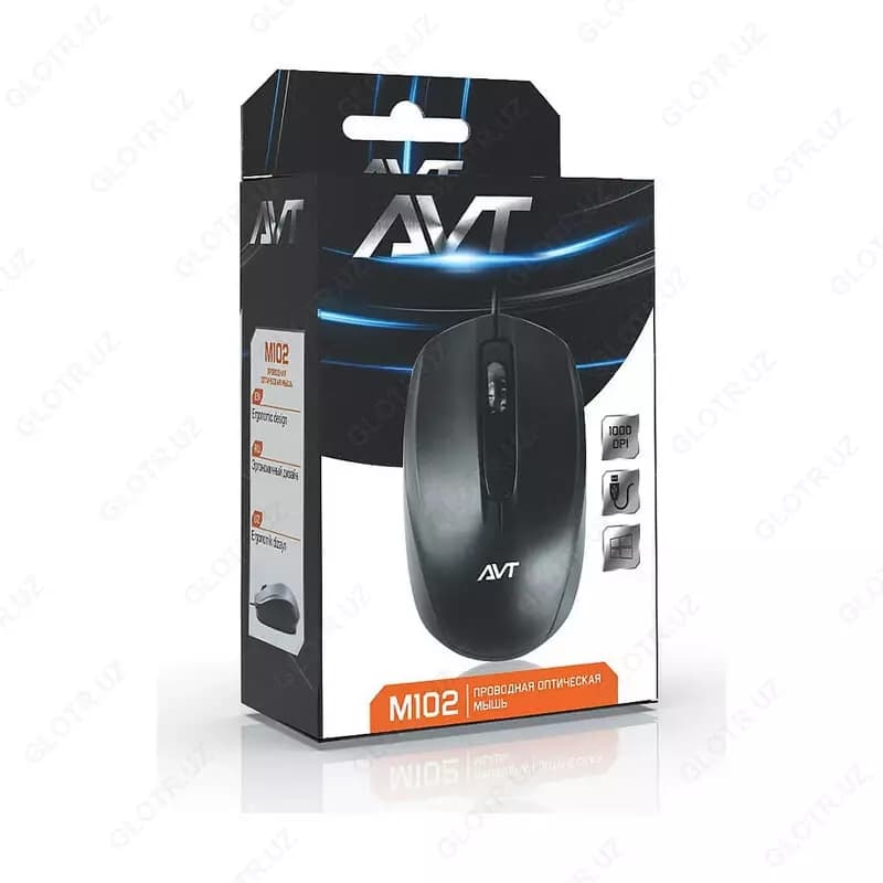 Компьютерная мышь (проводная) ”Avtech” AVT-M102, USB, 1000dpi (Арт. - 0844) Black — 4