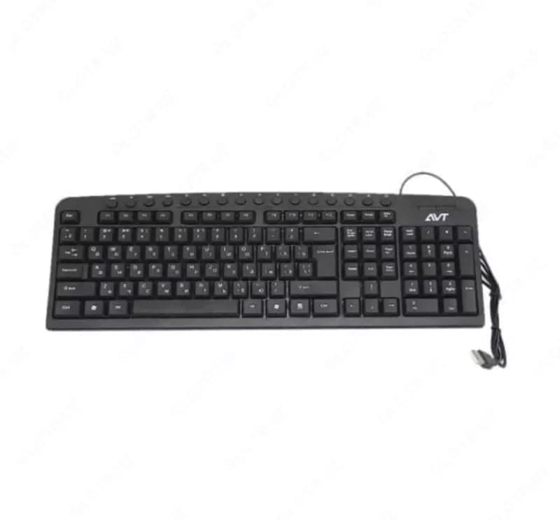 Компьютерная клавиатура и мышь (проводная) ”Avtech” AVT CB300, USB (Арт. - 2283) Black — 2