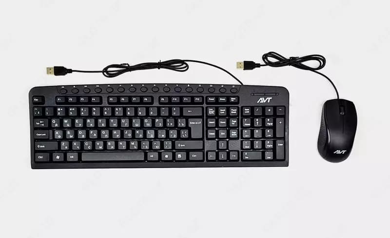 Компьютерная клавиатура и мышь (проводная) ”Avtech” AVT Combo KBM300 + M100, USB (Арт. - 2249) Black — 1