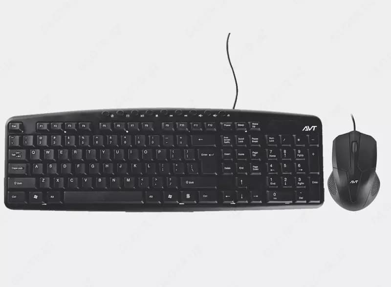Компьютерная клавиатура и мышь (проводная) ”Avtech” AVT Combo KBM301 + M101, USB (Арт. - 2250) Black — 1