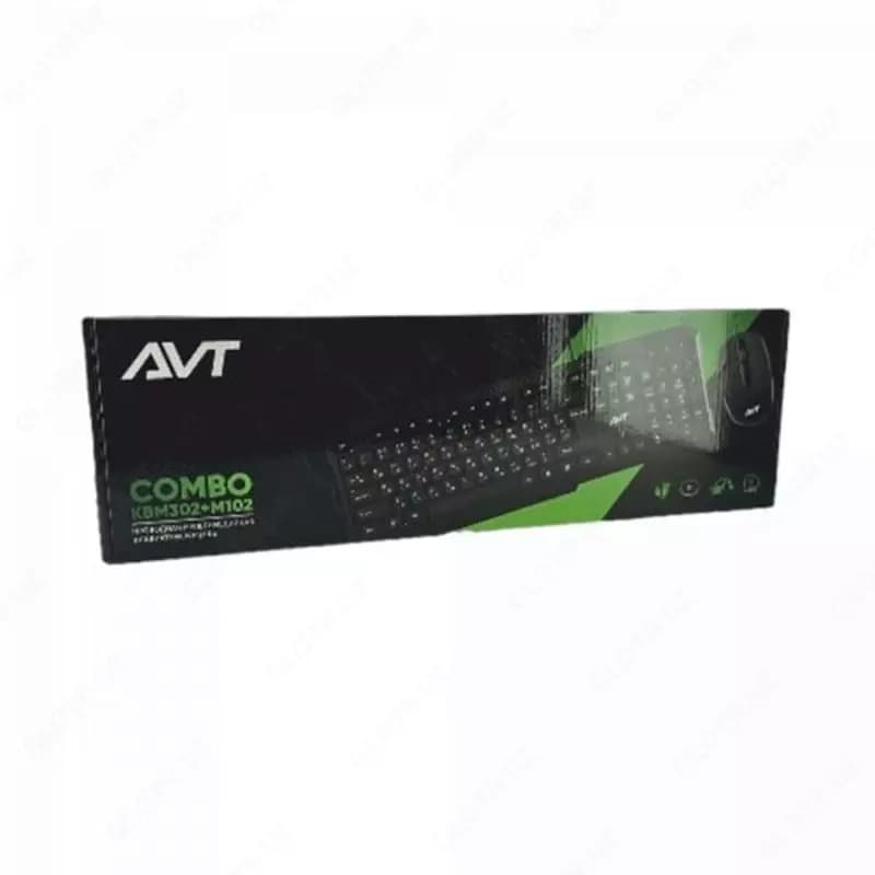 Компьютерная клавиатура и мышь (проводная) ”Avtech” AVT Combo KBM302 + M102, USB (Арт. - 2281) Black — 4
