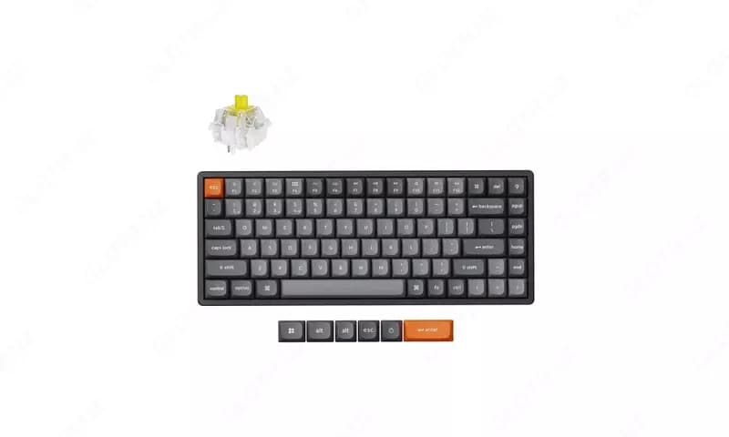 Клавиатура механическая Keychron K2 MAX 84Key, K super Banana, WL/BT/USB-A, QMK, EN/RU/UZ, White Led, черный K2M-A4-UZ — 1