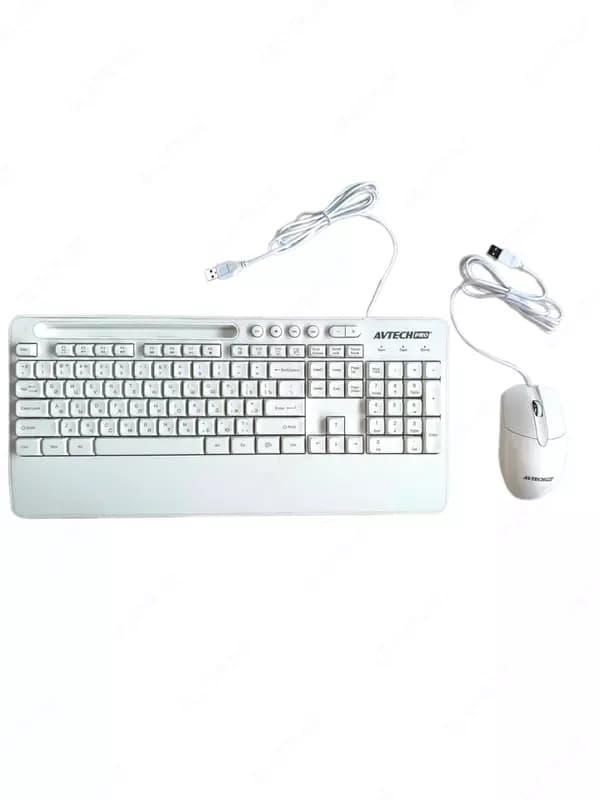 Компьютерная клавиатура и мышь (проводная) ”Avtech” AVT PRO C303, USB (Арт. - 22062) White — 1