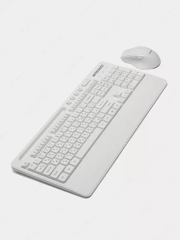 Компьютерная клавиатура и мышь (беспроводная) ”Avtech” AVT CW603, USB (Арт. - 22009) White — 2