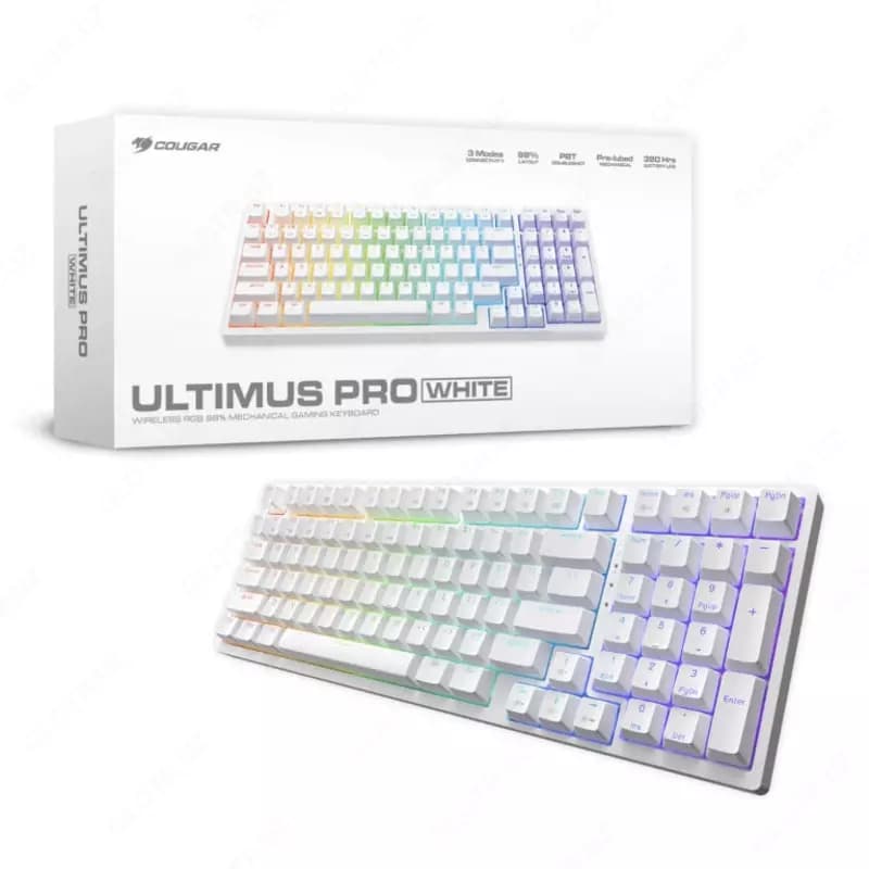 Игровая клавиатура (беспроводная) ”Cougar” Ultimus Pro, USB, RGB (Арт. - 07276) White — 5