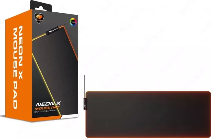 Настольный коврик для мыши ”Cougar” NEON Х, 800x300x4 мм, подсветка RGB (Арт. - 4672) Black — 5