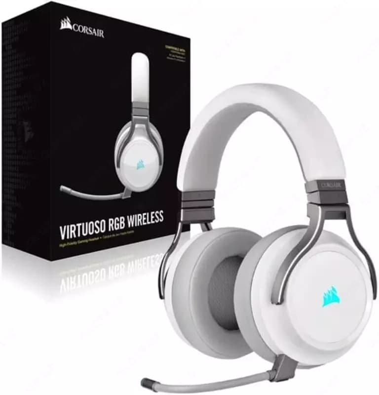 Игровая гарнитура (беспроводная) ”Corsair” VIRTUOSO, RGB (Арт. - 14191) White — 6