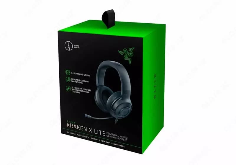 Игровая гарнитура (проводная) ”Razer” Kraken X Lite, USB (Арт. - 14149) Black — 7