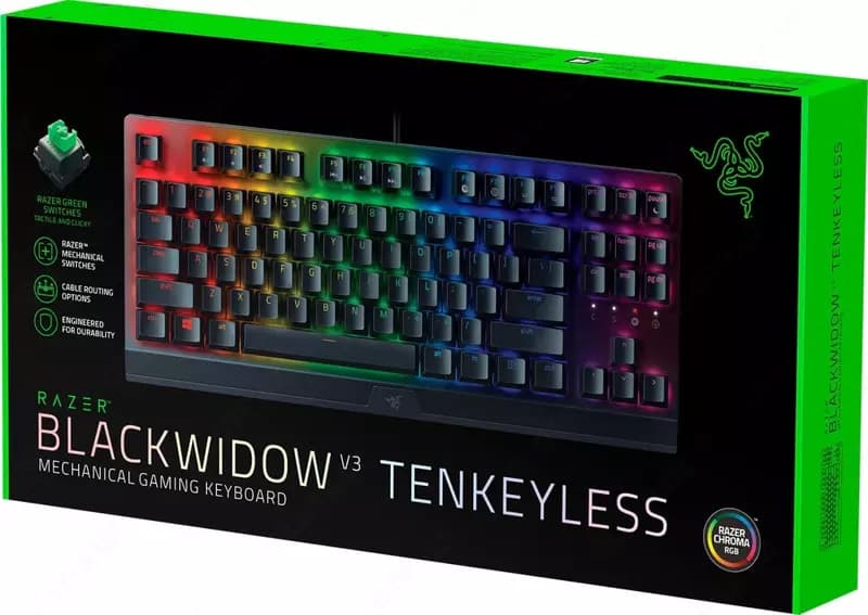 Игровая клавиатура (проводная) ”Razer” BlackWidow Tenkeyless V3 Green, механическая, USB, RGB (Арт. - 07121) Black — 5