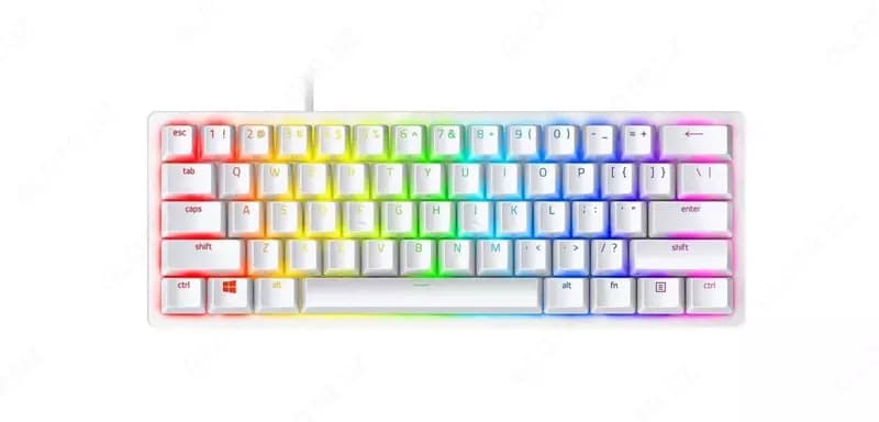 Игровая клавиатура (проводная) ”Razer” Huntsman Mini Mercury Ed, USB, RGB, Red Switch (Арт. - 07119) White — 1