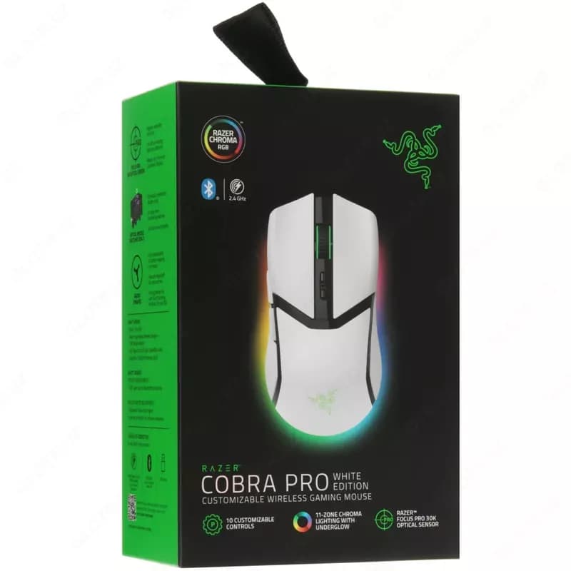 Игровая мышь (беспроводная) ”Razer” Cobra Pro, Bluetooth, 30000dpi, RGB (Арт. - 08445) White — 4