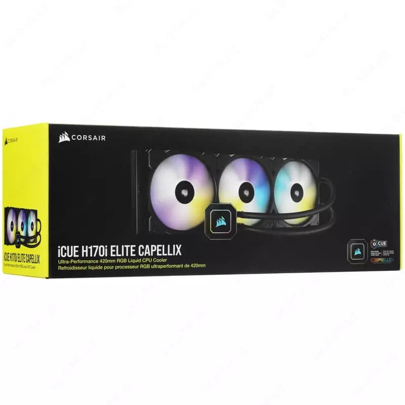 Система жидкостного охлаждения процессора ”Corsair” iCUE H170i ELITE CAPELLIX, 420mm, LGA1700, черный (Арт. - 09172) — 3