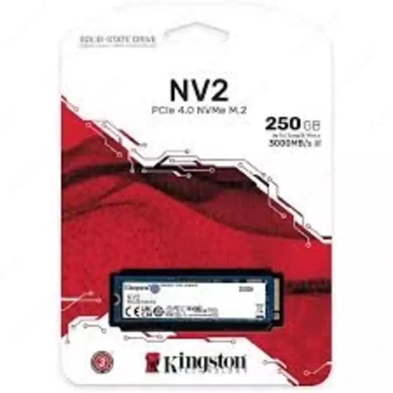 SSD M2 Kingston 250GB NVMe (чтение/запись 3000/1300 МБ/с SNV2S/250G) — 2