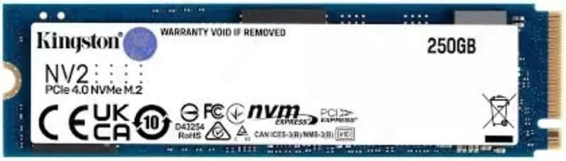 SSD M2 Kingston 250GB NVMe (чтение/запись 3000/1300 МБ/с SNV2S/250G) — 3