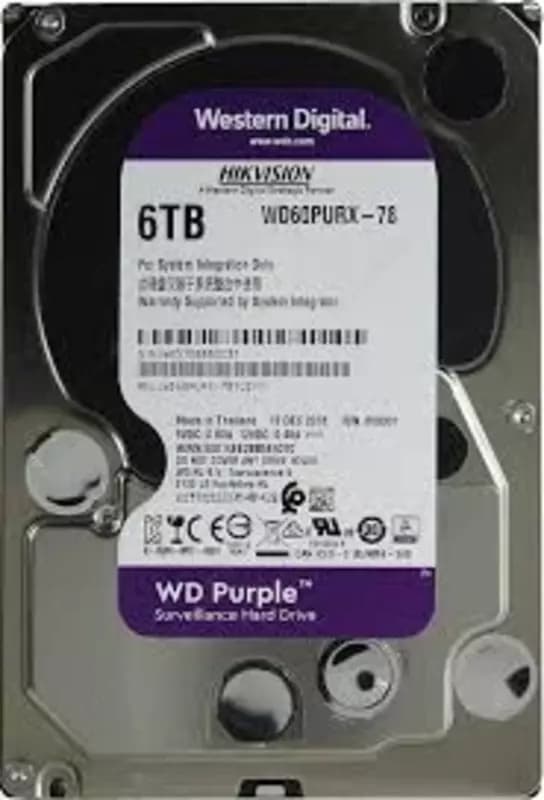 HDD - Диск - 6 Tb WD - Purple - (Фиолетовый) -для видеонаблюдения - HIKVISION - ( RES ) — 2