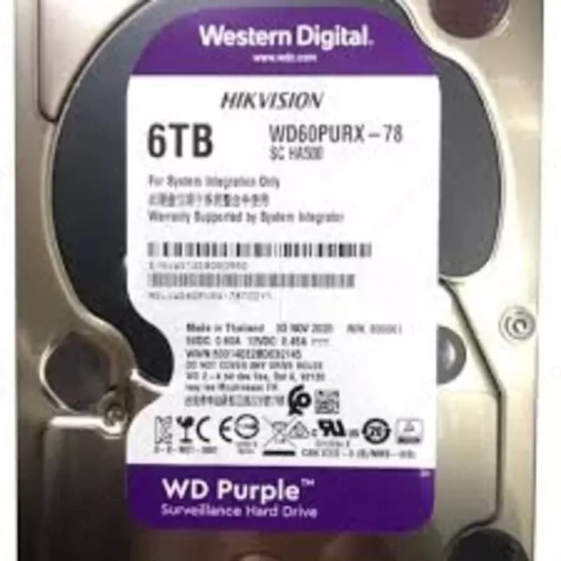 HDD - Диск - 6 Tb WD - Purple - (Фиолетовый) -для видеонаблюдения - HIKVISION - ( RES ) — 5