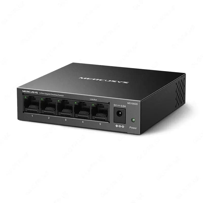 Коммутатор Mercusys MS105GS 5-port 10/1000 mini Desktop Swith, 8 10/100 RJ45 ports, Metal case — 2