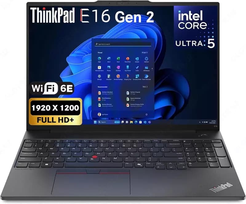 Ноутбук LENOVO THINKPAD E16 GEN2 CORE ULTRA 5-125U 16GB DDR5 512GB 16” FHD IPS BACKLIT FPR BLACK — 1