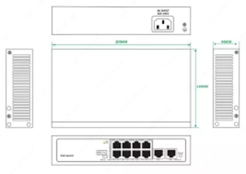 Неуправляемый РоЕ коммутатор, 10 портов. Tiandy. TC-P3S010 Spec:F/0820/AT/90 — 5