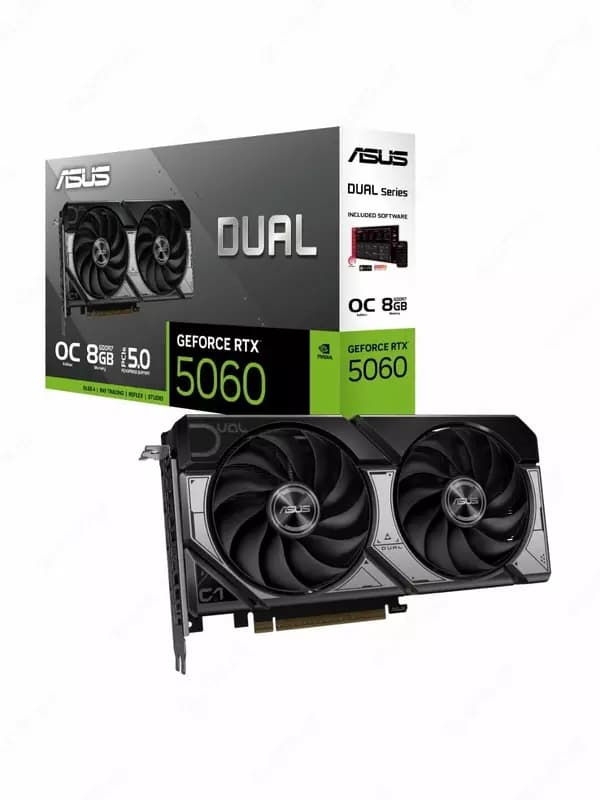 Видеокарта ASUS NVIDIA GeForce RTX5060 DUAL OC 8GB GDDR7 — 1
