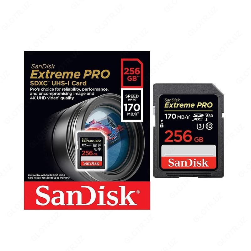 Карта памяти Sandisk SD 128/256GB 170Mb/s 4K — 1