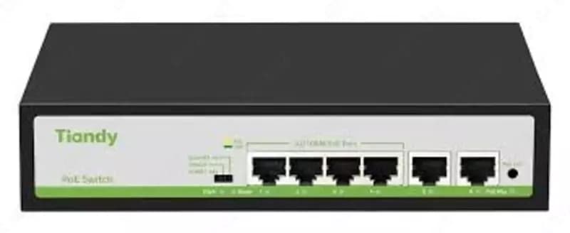 Неуправляемый РоЕ коммутатор 6 портов Tiandy. TC-P3S06 Spec:F/0420/AT/55 — 1