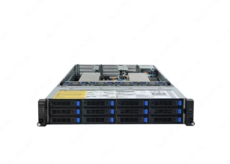 Каталог Серверы и СХД Серверы Стоечные серверы Платформа Gigabyte 2U R282-Z90, До двух процессоров AMD EPYC 7003, DDR4, 8x3,5”/2,5” SATA/SAS...