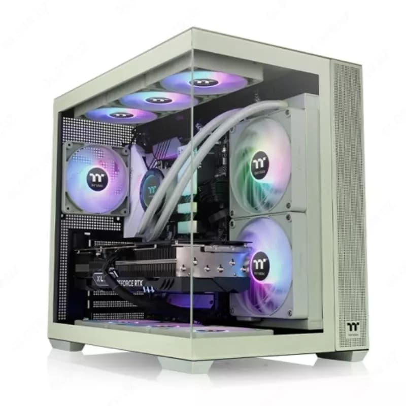 Компьютерный корпус Thermaltake View 380 TG ARGB Matcha Green (CA-1Z2-00MEWN-00). — 1