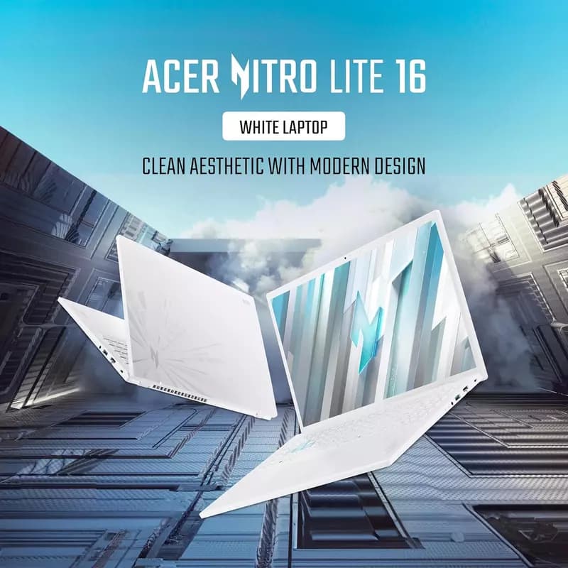 Ноутбук ACER NITRO LITE NL16-71G-55JR I5-13420H 16GB 512GB 6GB RTX3050 16.0" WUXGA IPS 165Hz W11 PEARL WHITE — 3