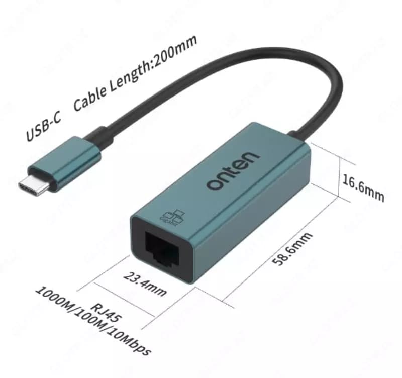 USB HUB Onten OTN-9598 (USB-C to RJ-45) — 2