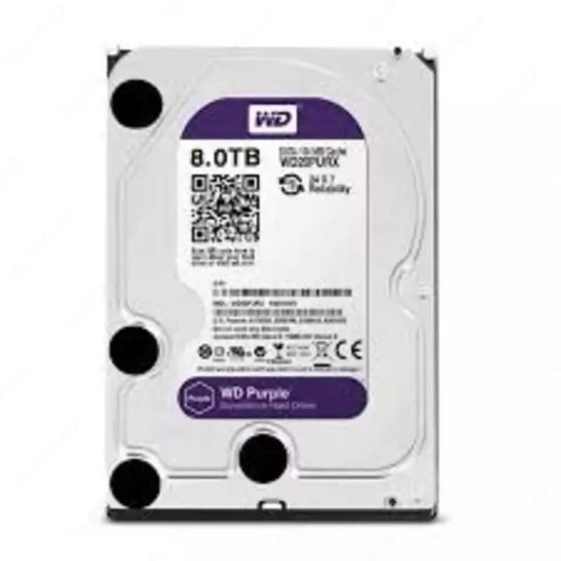 HDD - Диск - 8 Tb WD - Purple - (Фиолетовый) WD80PURX-78 для видеонаблюдения - HIKVISION - ( RES ) — 2