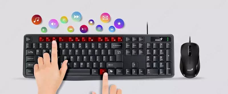 Проводная клавиатура+мышь Genius KM-170, Black — 6