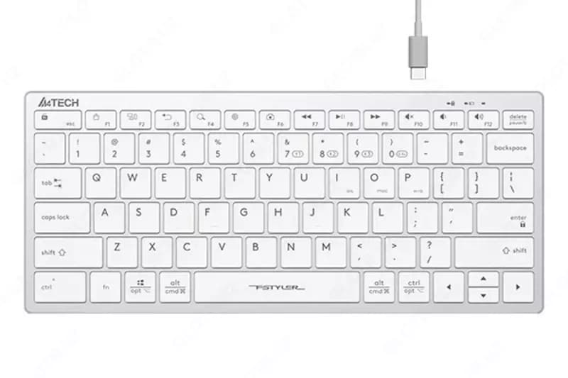 Клавиатура A4Tech FBX51C (зеленая, серая, белая) — 3