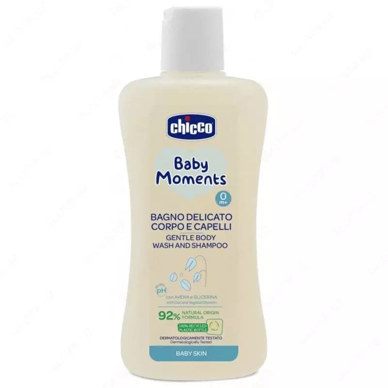 Нежная пена для тела и волос Chicco Baby Moments 0м+ 200 мл — 1