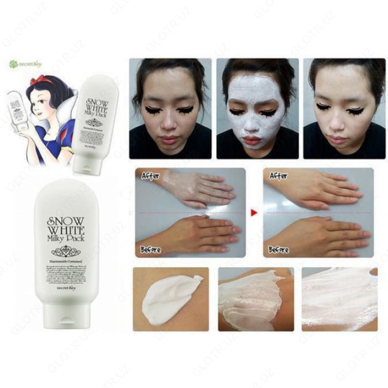 Отбеливающая маска для лица Secret Key Snow White Milky Pack — 2