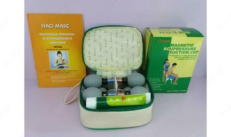 Банки-присоски акупунктурного действия - Magnetic Acupressure suction cup (12 шт) — 1