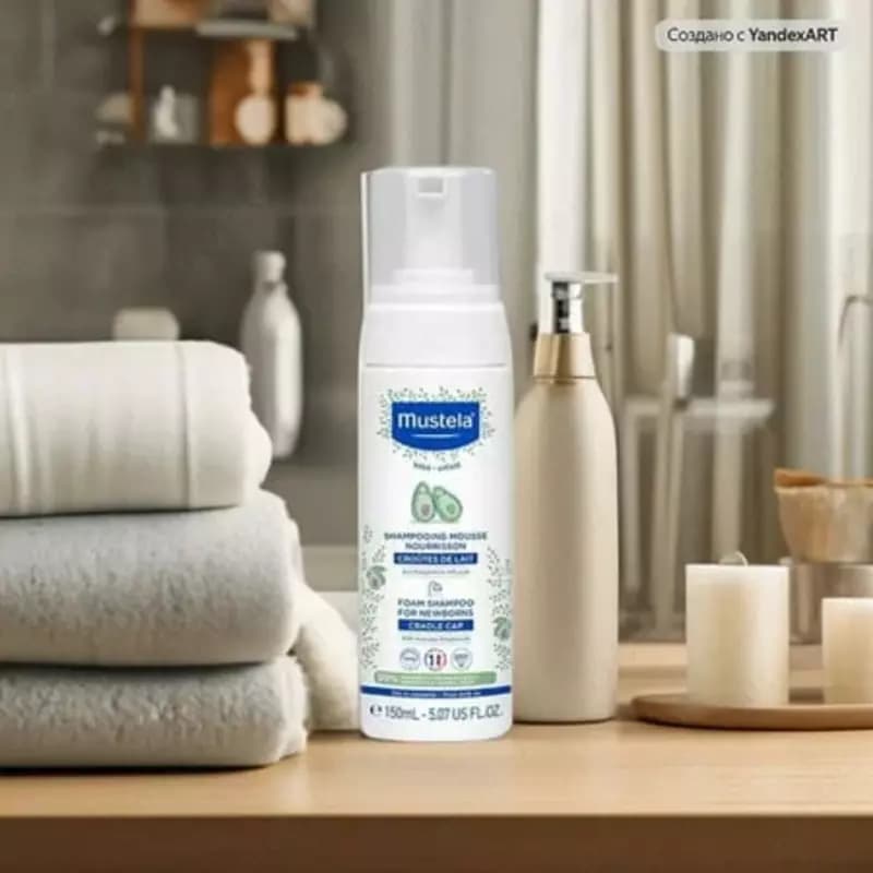Шампунь для новорожденных против шелушения волос ”Mustela” (150 мл) Франция — 2