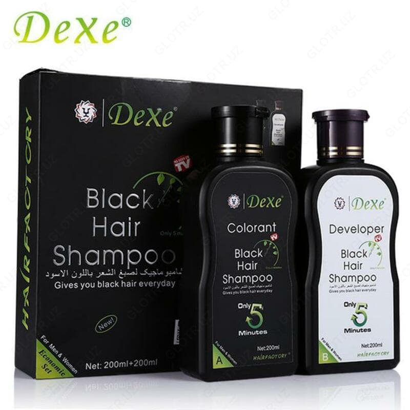 Шампунь для мужчин от седых волос DEXE BLACK HAIR SHAMPOO — 1