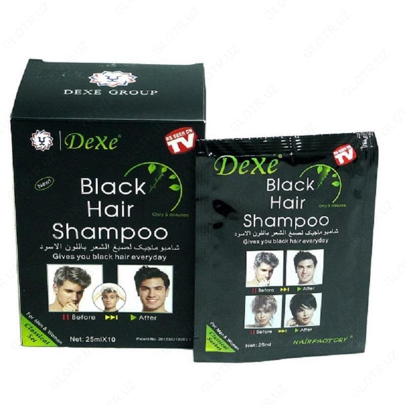 Шампунь для мужчин от седых волос DEXE BLACK HAIR SHAMPOO — 2