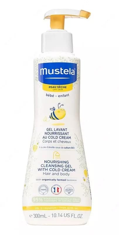 Мягкий крем-гель для купания новорожденных ”Mustela” Bebe (300 мл) Франция — 1