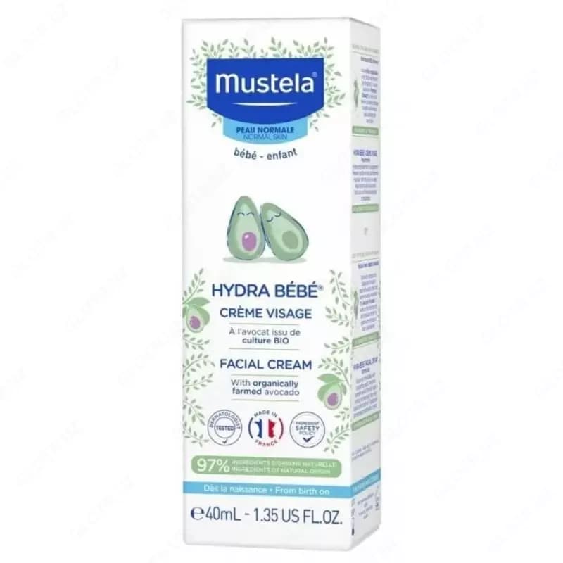 Детский увлажняющий крем-бальзам для лица ”Mustela” Hydra Baby (40 мл) Франция — 1