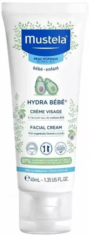 Детский увлажняющий крем-бальзам для лица ”Mustela” Hydra Baby (40 мл) Франция — 2