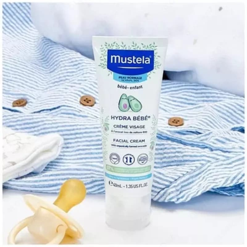 Детский увлажняющий крем-бальзам для лица ”Mustela” Hydra Baby (40 мл) Франция — 3